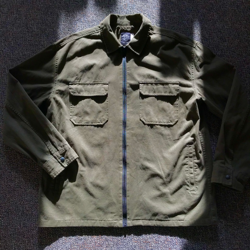 Army green zip up jacket